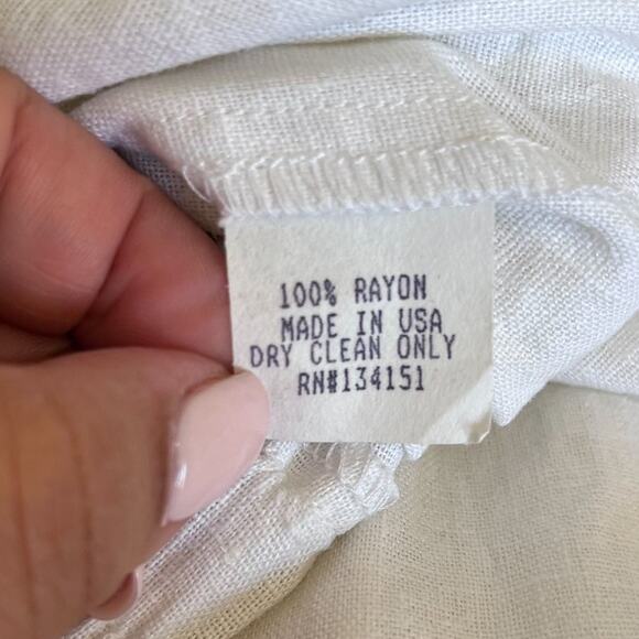 Otis & Maclain Wide Flare Leg Womens Pants Size S White Boho High Rise Lagenlook - Picture 7 of 7